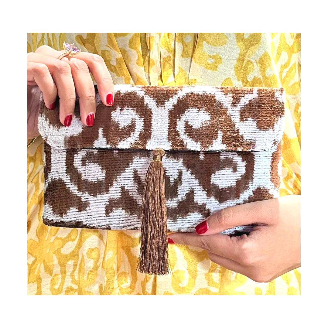 Zara Clutch Brownwhite